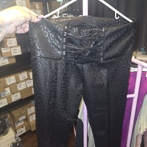 Janette Plus Black Leopard Print Pants